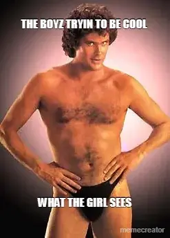 THE BOYZ TRYIN TO BE COOL  - WHAT THE GIRL SEES meme