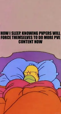 HOW I SLEEP, KNOWING PVPERS WILL FORCE THEMSELVES TO DO MORE PVE CONTENT NOW meme