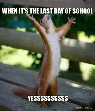 WHEN IT'S THE LAST DAY OF SCHOOL - YESSSSSSSSSS meme