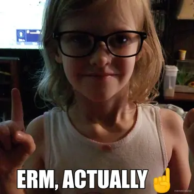 ERM, ACTUALLY☝ meme