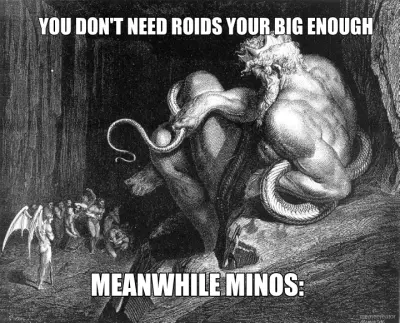 YOU DON'T NEED ROIDS YOUR BIG ENOUGH - MEANWHILE MINOS: meme