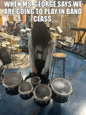 WHEN MS. GEORGE SAYS WE ARE GOING TO PLAY IN BAND CLASS meme