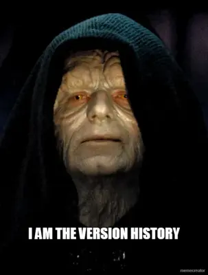 I AM THE VERSION HISTORY