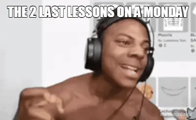 THE 2 LAST LESSONS ON A MONDAY