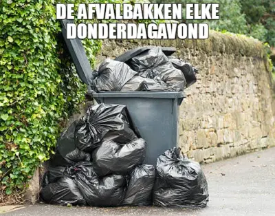DE AFVALBAKKEN ELKE DONDERDAGAVOND meme