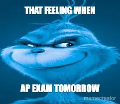 THAT FEELING WHEN - AP EXAM TOMORROW meme