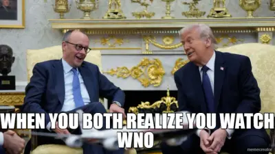 WHEN YOU BOTH REALIZE YOU WATCH WNO meme