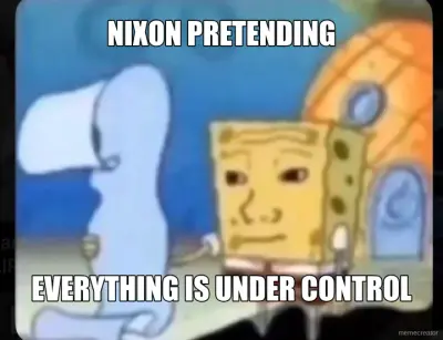 NIXON PRETENDING - EVERYTHING IS UNDER CONTROL meme