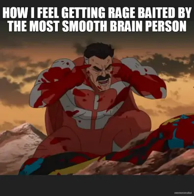 HOW I FEEL GETTING RAGE BAITED BY THE MOST SMOOTH BRAIN PERSON meme