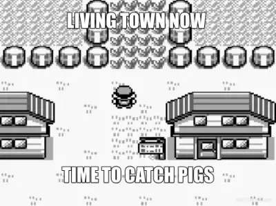 LIVING TOWN NOW  - TIME TO CATCH PIGS meme