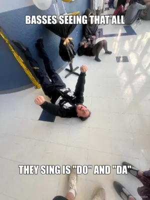 BASSES SEEING THAT ALL - THEY SING IS "DO" AND "DA" meme