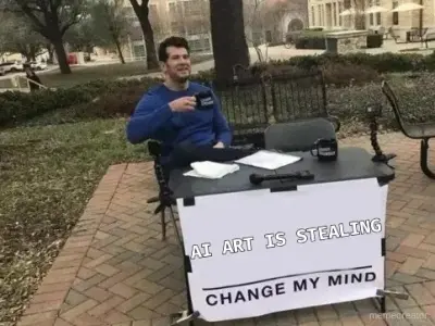 AI ART IS STEALING meme