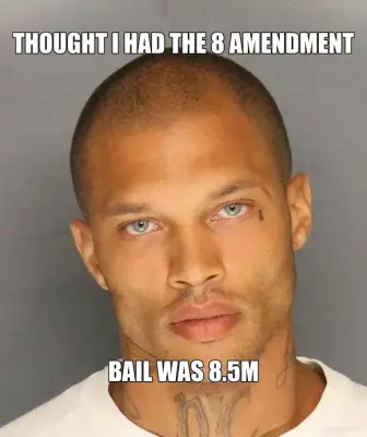 THOUGHT I HAD THE 8 AMENDMENT - BAIL WAS 8.5M meme