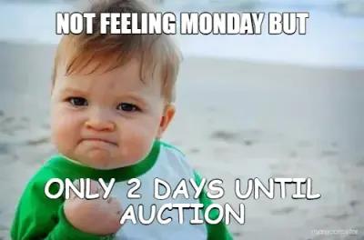NOT FEELING MONDAY BUT - ONLY 2 DAYS UNTIL AUCTION meme