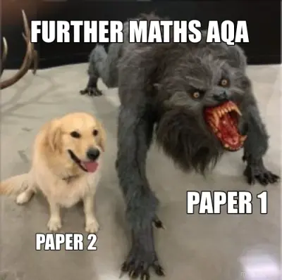 PAPER 1 - PAPER 2 - FURTHER MATHS AQA meme