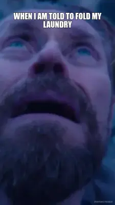WHEN I AM TOLD TO FOLD MY LAUNDRY meme