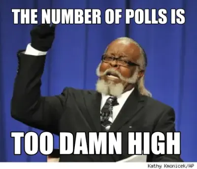 THE NUMBER OF POLLS IS - TOO DAMN HIGH meme