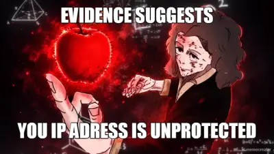 EVIDENCE SUGGESTS - YOU IP ADRESS IS UNPROTECTED meme