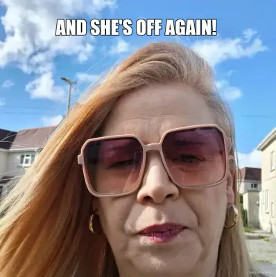 AND SHE'S OFF AGAIN!