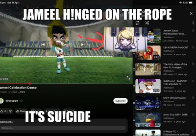 IT'S SU!CIDE — JAMEEL H!NGED ON THE ROPE meme