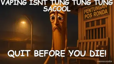 VAPING ISNT TUNG TUNG TUNG SACOOL - QUIT BEFORE YOU DIE! meme