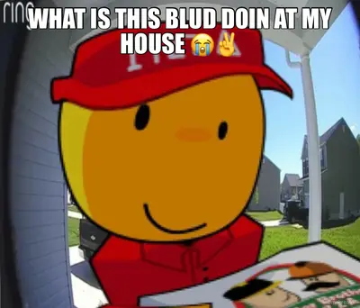 WHAT IS THIS BLUD DOIN AT MY HOUSE 😭✌️ meme