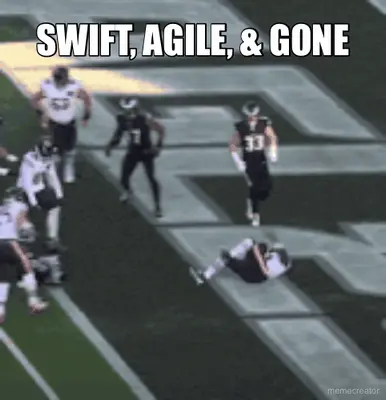 SWIFT, AGILE, & GONE meme