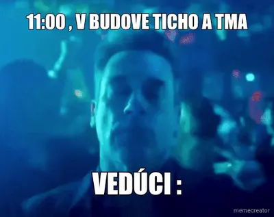11:00 , V BUDOVE TICHO A TMA - VEDÚCI : meme
