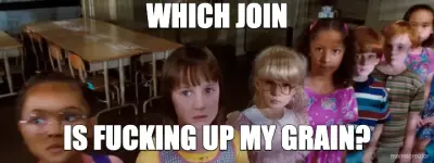 WHICH JOIN - IS FUCKING UP MY GRAIN? meme