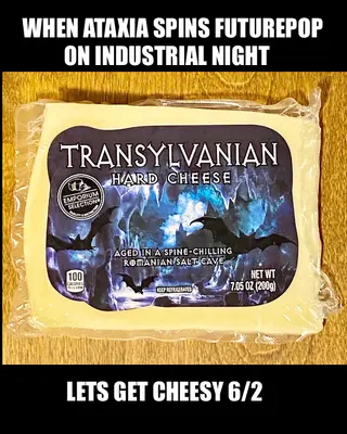 WHEN ATAXIA SPINS FUTUREPOP - ON INDUSTRIAL NIGHT  - LETS GET CHEESY 6/2 meme