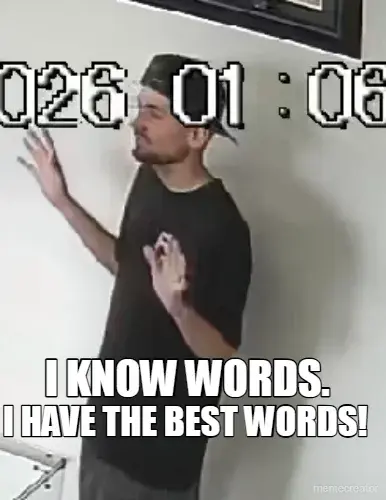 I KNOW WORDS. - I HAVE THE BEST WORDS! meme