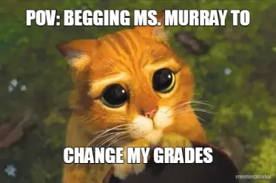 POV: BEGGING MS. MURRAY TO - CHANGE MY GRADES meme