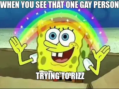 WHEN YOU SEE THAT ONE GAY PERSON  — TRYING TO RIZZ meme