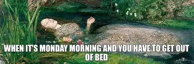 WHEN IT'S MONDAY MORNING AND YOU HAVE TO GET OUT OF BED