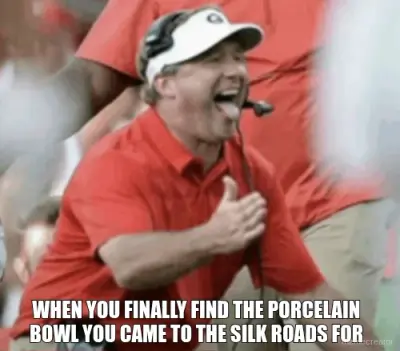 WHEN YOU FINALLY FIND THE PORCELAIN  - BOWL YOU CAME TO THE SILK ROADS FOR meme