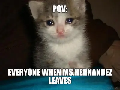POV: - EVERYONE WHEN MS.HERNANDEZ LEAVES meme