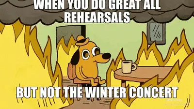 WHEN YOU DO GREAT ALL REHEARSALS - BUT NOT THE WINTER CONCERT meme