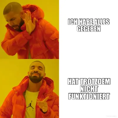 ICH HABE ALLES GEGEBEN - HAT TROTZDEM NICHT FUNKTIONIERT meme