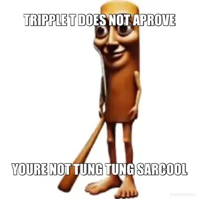 TRIPPLE T DOES NOT APROVE - YOURE NOT TUNG TUNG SARCOOL meme