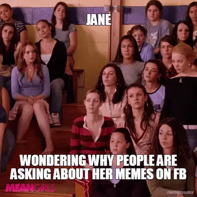JANE - WONDERING WHY PEOPLE ARE ASKING ABOUT HER MEMES ON FB meme