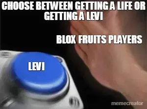 CHOOSE BETWEEN GETTING A LIFE OR GETTING A LEVI - BLOX FRUITS PLAYERS - LEVI meme