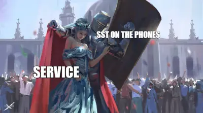 SST ON THE PHONES — SERVICE meme