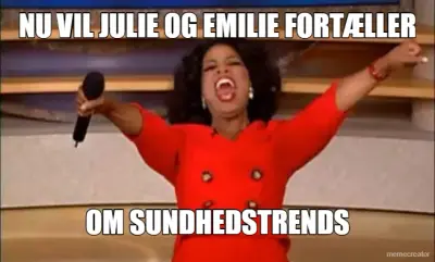NU VIL JULIE OG EMILIE FORTÆLLER - OM SUNDHEDSTRENDS meme
