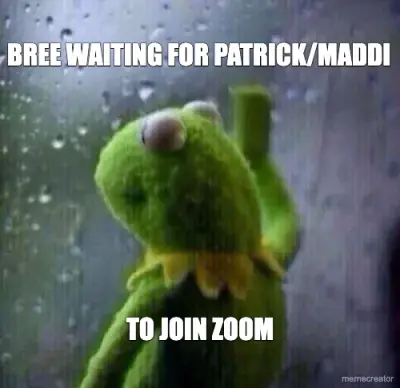 BREE WAITING FOR PATRICK/MADDI - TO JOIN ZOOM
