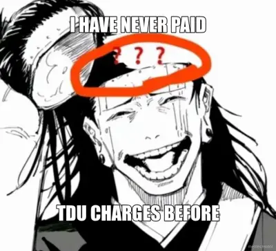 I HAVE NEVER PAID - TDU CHARGES BEFORE meme