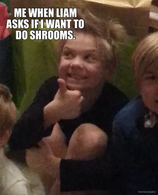 ME WHEN LIAM ASKS IF I WANT TO DO SHROOMS.