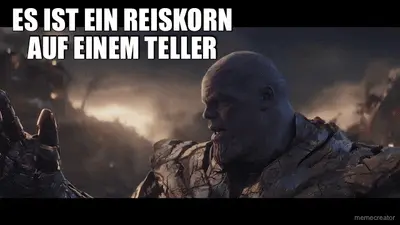 ES IST EIN REISKORN AUF EINEM TELLER meme