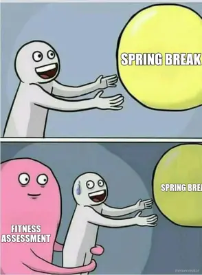 SPRING BREAK - FITNESS
ASSESSMENT - SPRING BREAK meme