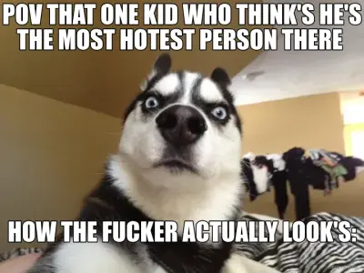 POV THAT ONE KID WHO THINK'S HE'S THE MOST HOTEST PERSON THERE  - HOW THE FUCKER ACTUALLY LOOK'S: meme