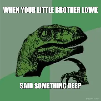 WHEN YOUR LITTLE BROTHER LOWK - SAID SOMETHING DEEP meme